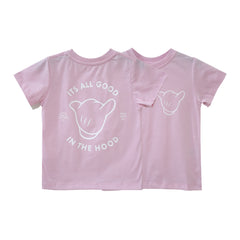 ITS ALL GOOD GIRLS SMALL PRINT TEE BABY PINK